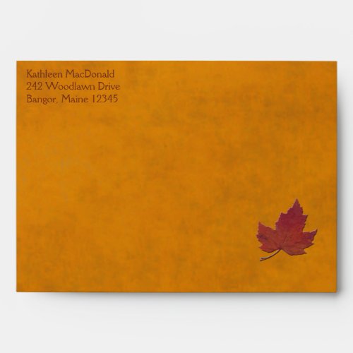 Autumn Leaves and Stripes Envelope for 5x7 Sizes