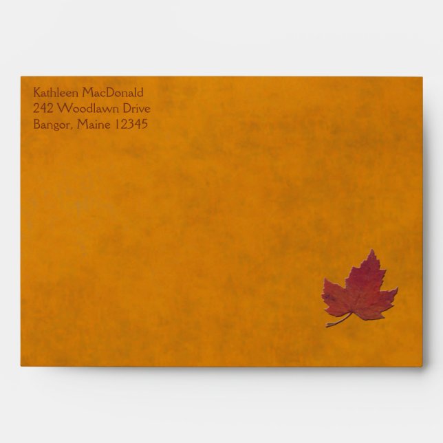 Autumn Leaves and Stripes Envelope for 5"x7" Sizes (Front)