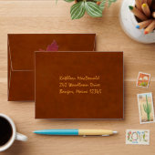 Autumn Leaves and Stripes Envelope for Reply Card (Desk)