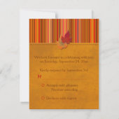 Autumn Leaves and Stripes Reply Card (Back)