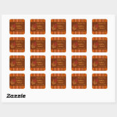 Autumn Leaves and Stripes Wedding Favor Sticker (Sheet)