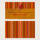 Autumn Leaves and Stripes Wedding Favor Tag (Front & Back)
