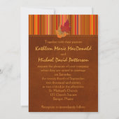Autumn Leaves and Stripes Wedding Invitation (Back)