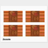 Autumn Leaves and Stripes Wine Label (Sheet)
