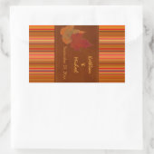 Autumn Leaves and Stripes Wine Label (Bag)