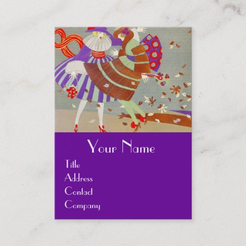 AUTUMN LEAVES AND WIND  FASHION COSTUME DESIGNER BUSINESS CARD