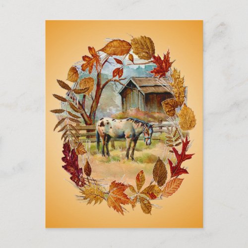 AUTUMN LEAVES  APPALOOSA by SHARON SHARPE Postcard