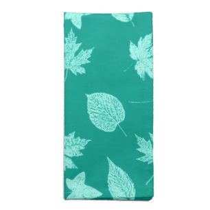 Autumn leaves - aqua and turquoise napkin
