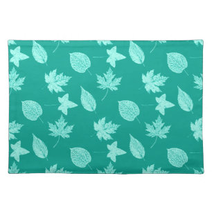 Autumn leaves - aqua and turquoise placemat