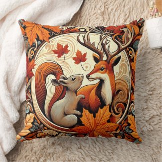 Autumn Leaves - Art Deco Deer 
