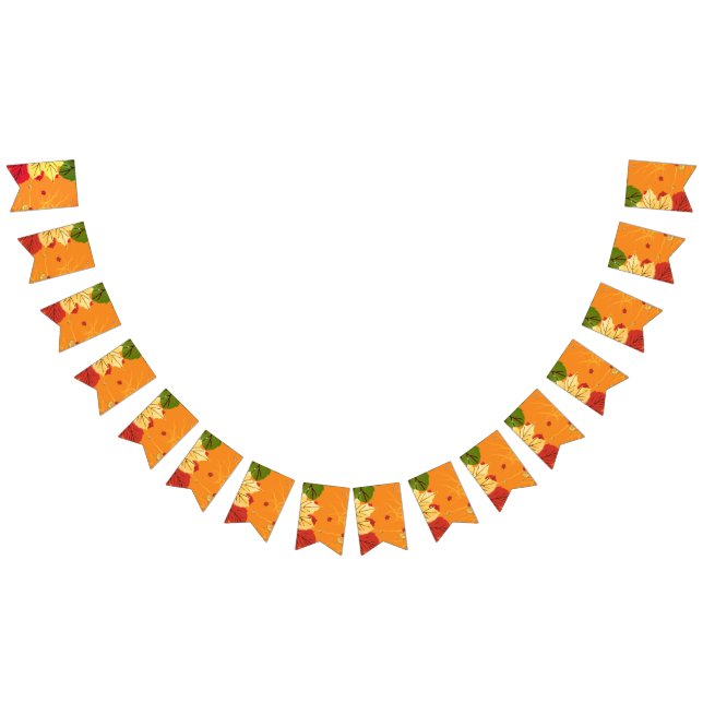 Autumn Leaves At Sunset Bunting Flags (All)