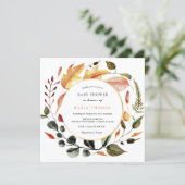 Autumn Leaves Baby Shower Invitation (Standing Front)