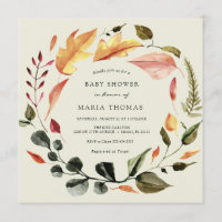 Autumn Leaves Baby Shower Invitation