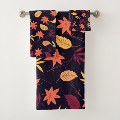 Autumn Leaves Bath Towel Set Fall