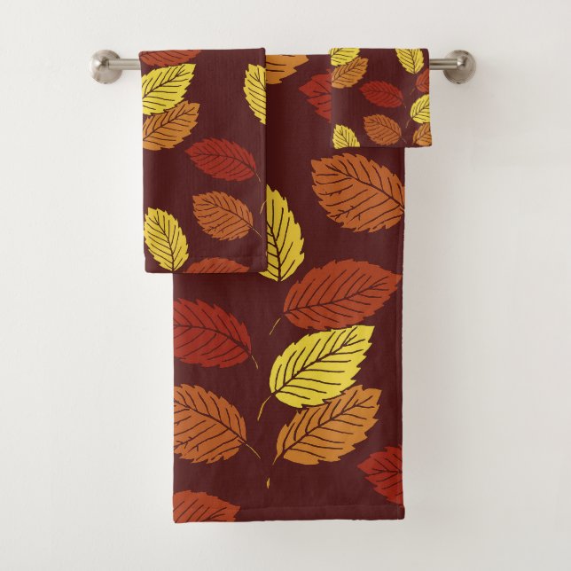 Autumn Leaves Bathroom Towel Set (Insitu)