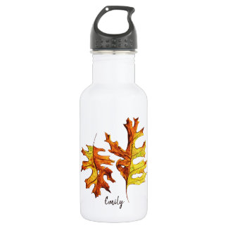 Autumn Leaves Beautiful Nature Watercolor Art Stainless Steel Water Bottle