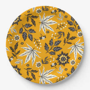 Autumn Leaves, Berries & Acorns Paper Plates