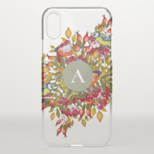 Autumn Leaves Berries Birds Botanical Personalized iPhone X Case