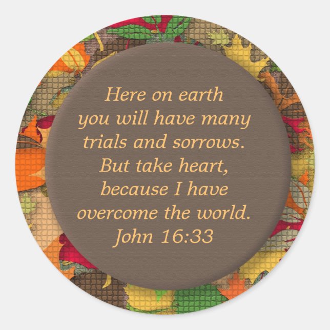 Autumn Leaves-Bible Verse-Trials of Life Sticker (Front)