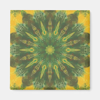 Autumn leaves - birch abstract kaleidoscope magnet
