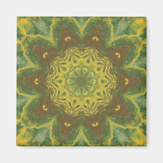 Autumn leaves birch abstract kaleidoscope magnet 2