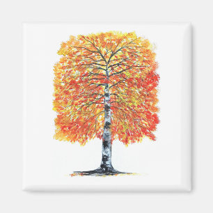 Autumn leaves birch magnet