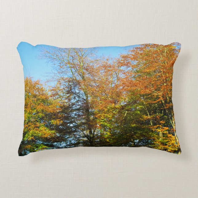 Autumn Leaves & Blue Skies - Personalized Accent Pillow (Front)