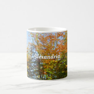 Autumn Leaves & Blue Skies - Personalized Coffee Mug