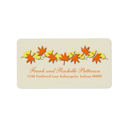 Autumn Leaves Border Address Labels OrangeYellow Label