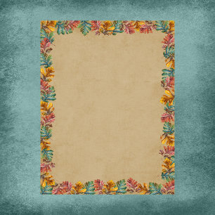 Autumn Leaves Border Scrapbook Paper