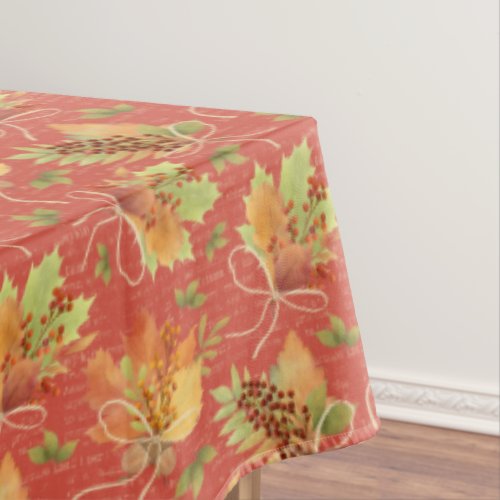 Autumn Leaves Bouquet _ Red Tablecloth