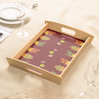Autumn Leaves & Bouquets Serving Tray