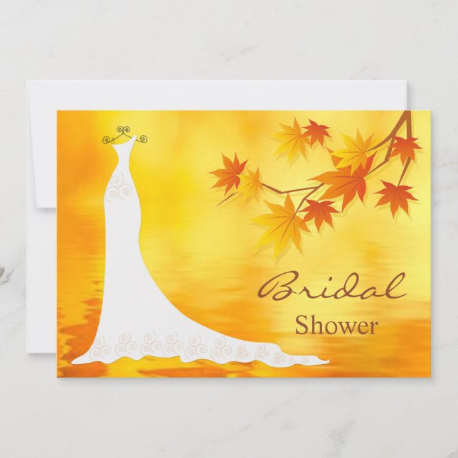 Autumn leaves, Bridal Dress Shower Invitation (Front)