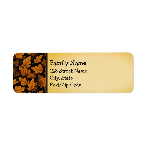 Autumn Leaves Brown And Orange Foliage  Label