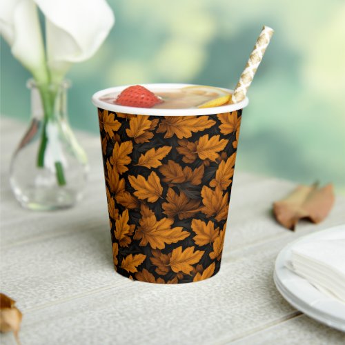 Autumn Leaves Brown And Orange Foliage  Paper Cups