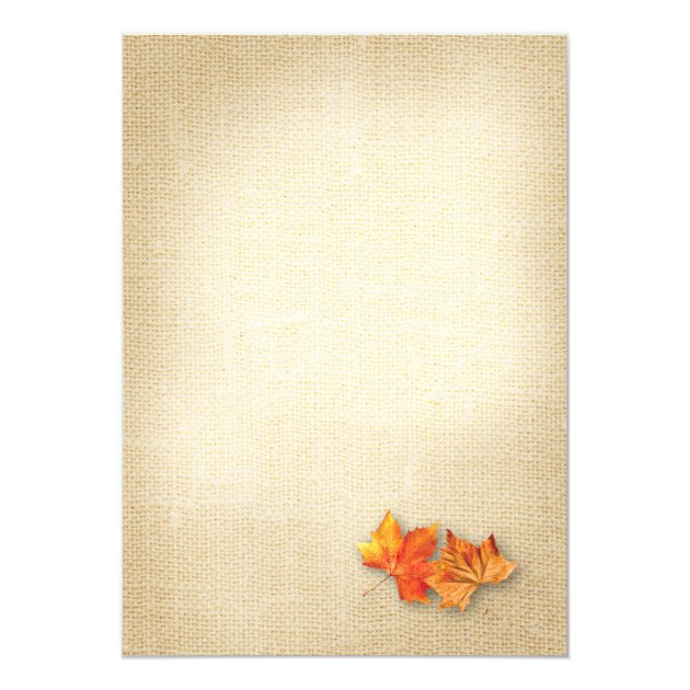 Autumn Leaves Burlap String Lights Fall Wedding Invitation