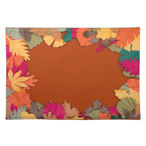 Autumn Leaves burnt orange Cloth Placemat