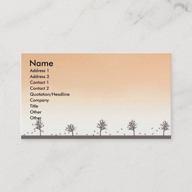 Autumn Leaves Business Card (Front)