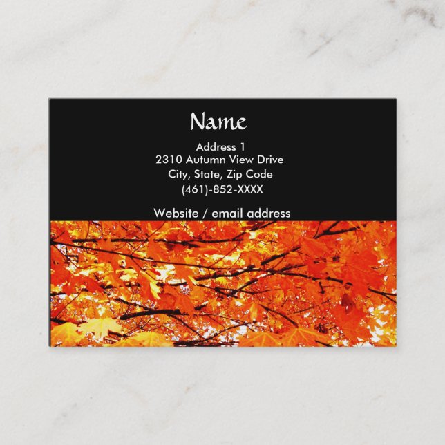 Autumn Leaves Business Card (Front)