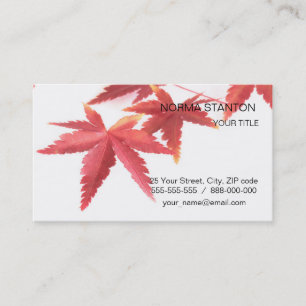 Autumn leaves business card