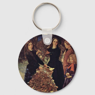 Autumn Leaves By Millais John Everett Keychain