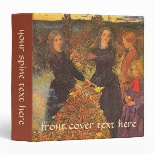 Autumn Leaves by Sir John Everett Millais 3 Ring Binder