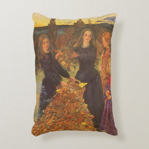 Autumn Leaves by Sir John Everett Millais Accent Pillow
