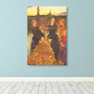 Autumn Leaves by Sir John Everett Millais Canvas Print