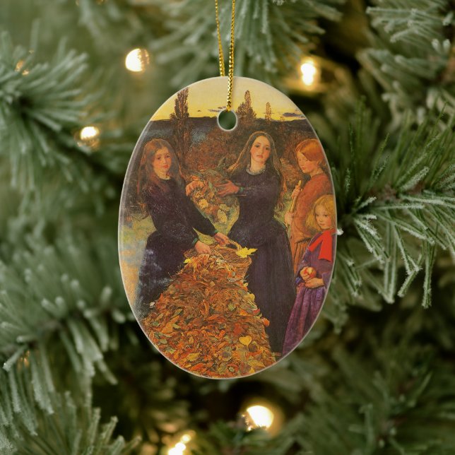 Autumn Leaves by Sir John Everett Millais Ceramic Ornament (Tree)