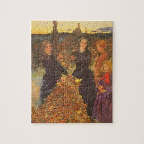 Autumn Leaves by Sir John Everett Millais Jigsaw Puzzle