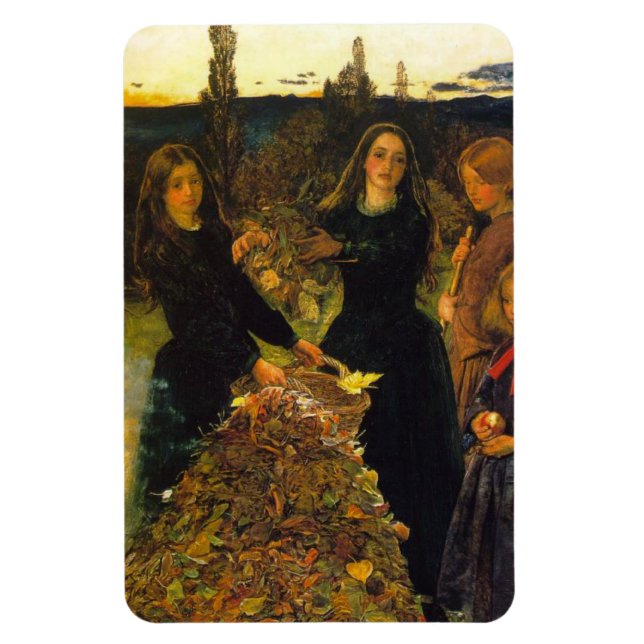 Autumn Leaves By Sir John Everett Millais Magnet (Vertical)