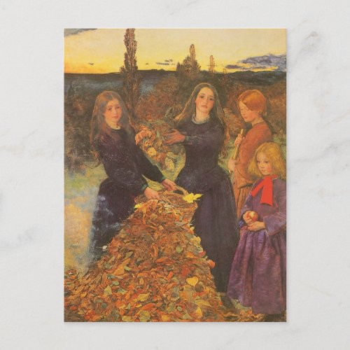 Autumn Leaves by Sir John Everett Millais Postcard