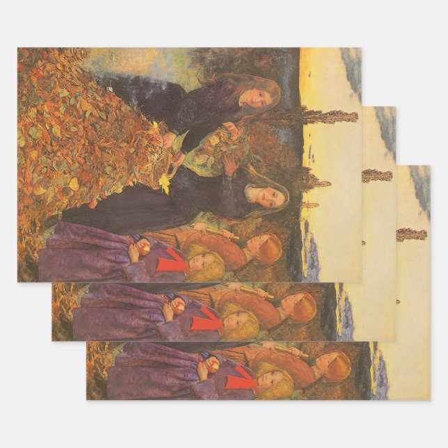 Autumn Leaves by Sir John Everett Millais Wrapping Paper Sheets (Set)