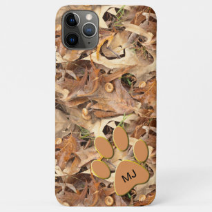 Autumn Leaves Camo Nature Abstract Photo Initial iPhone 11 Pro Max Case
